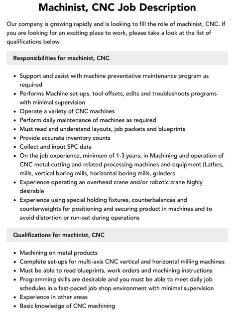 machinist cnc jobs|Job Board .